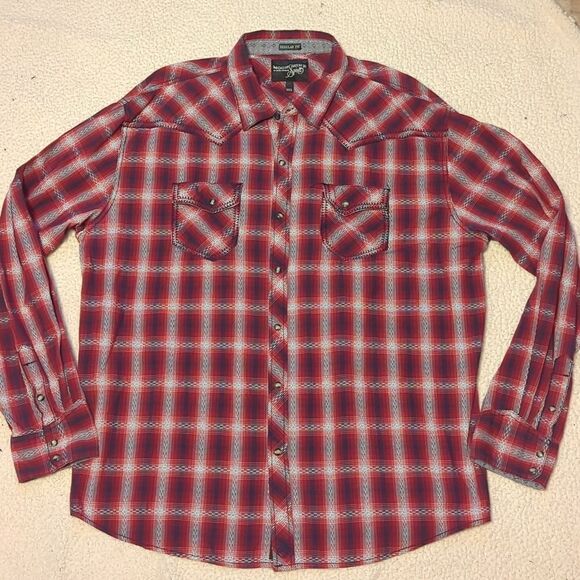 Moonshine Spirit By Brad Paisley Plaid Shirt Mens XXXL (3XL) Pearl Snaps Reg Fit - Picture 1 of 7